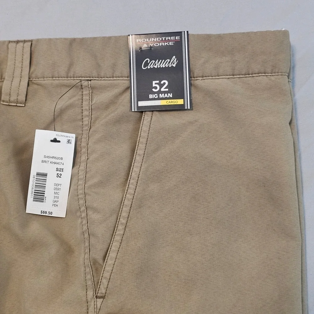 Roundtree & Yorke 52 Big Man Khaki Cargo Shorts 9